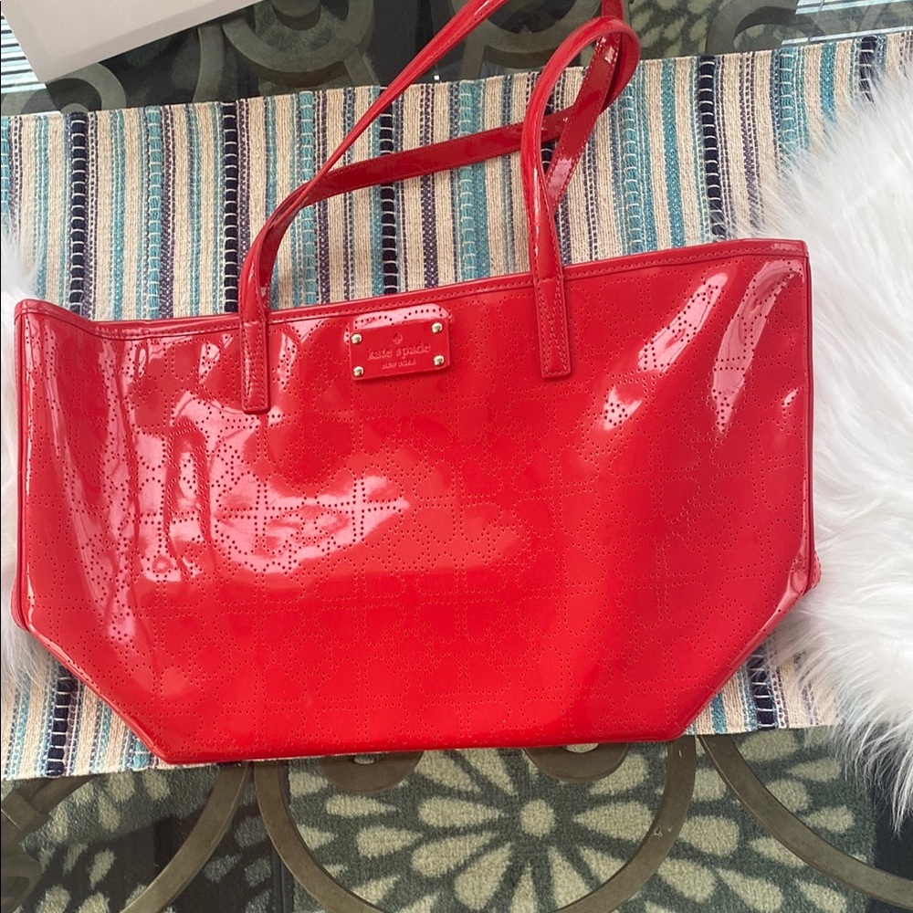 Kate Spade Red Tote Bag EUC